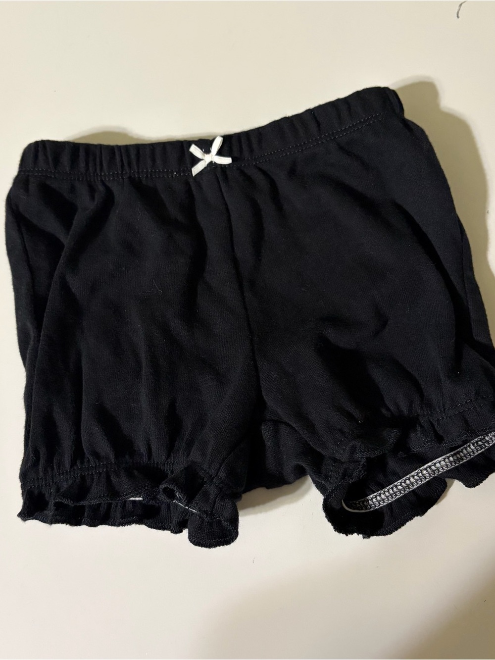 Carters Black Knit Ruffle Hem Shorts Size 9 months